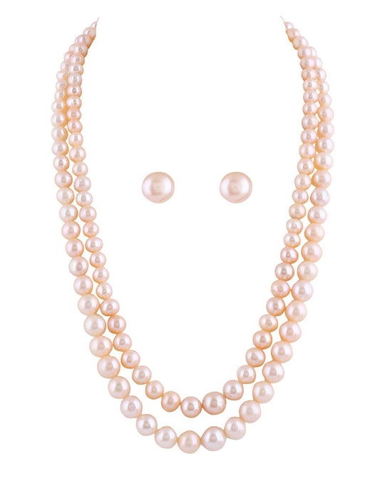 Peach Color Pearl Set with Stylish look