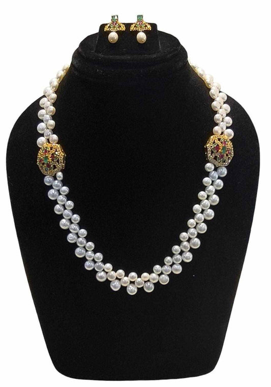 Natural Fresh Water Button Pearls Set For Women Girls With Certificate
