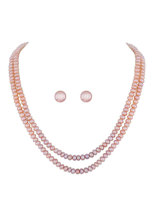 Double Layer Natural Fresh Water Dark Peech Colour Hyderabadi Pearl Se