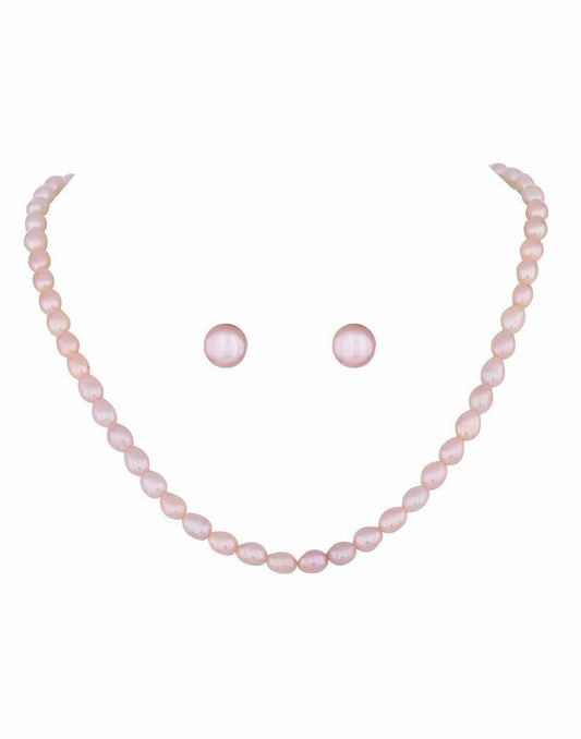 Natural Fresh Water Oval Shape Pearls Set For Women n Girls