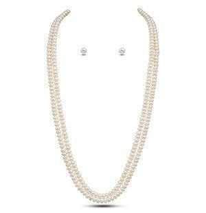 Double Line Pearl White Set For Women