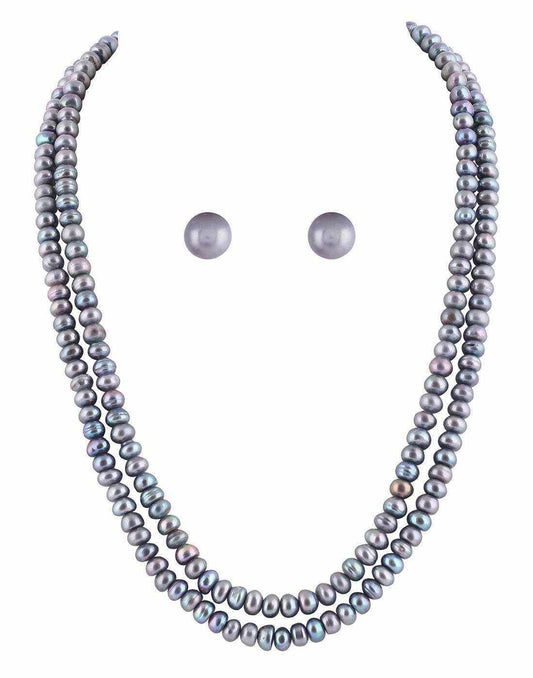 Double Line Natural Fresh Water Pearls Set
