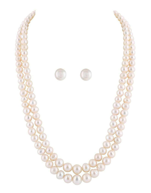 Pearl Double Line Set | Set to Gift Women & Girls| With Certificate of