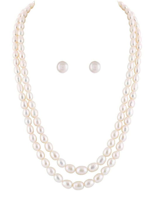 Double Layer Real Natural Fresh Water Hyderabadi Oval Shaped Pearl W