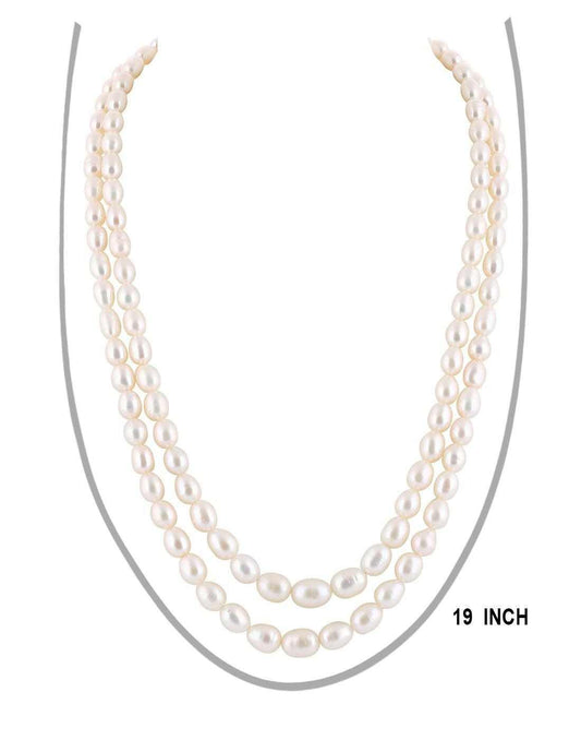 Double Layer Real Natural Fresh Water Hyderabadi Oval Shaped Pearl W