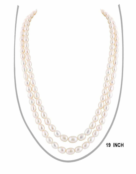 Double Layer Real Natural Fresh Water Hyderabadi Oval Shaped Pearl W