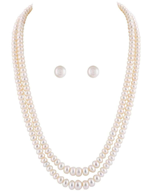 Double Layer Real Natural Fresh Water Hyderabadi Button Shaped Pearl