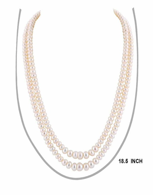 Double Layer Real Natural Fresh Water Hyderabadi Button Shaped Pearl
