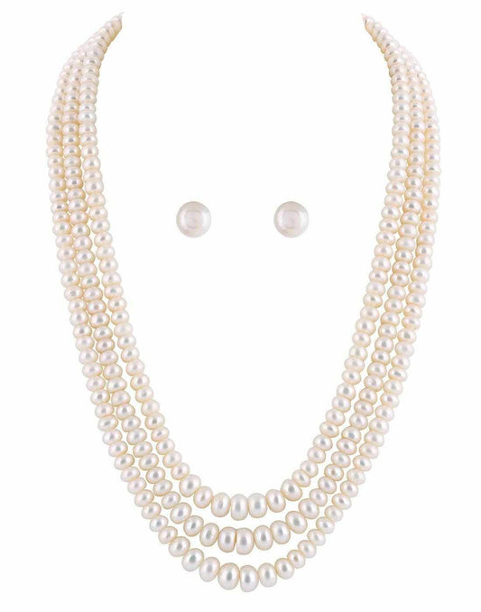 Triple Layer Real Natural Fresh Water White Colour Graduation Set