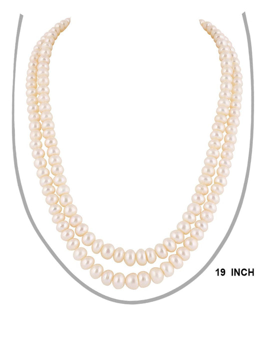 Double Line Fresh water Flat Shape Pearl Set