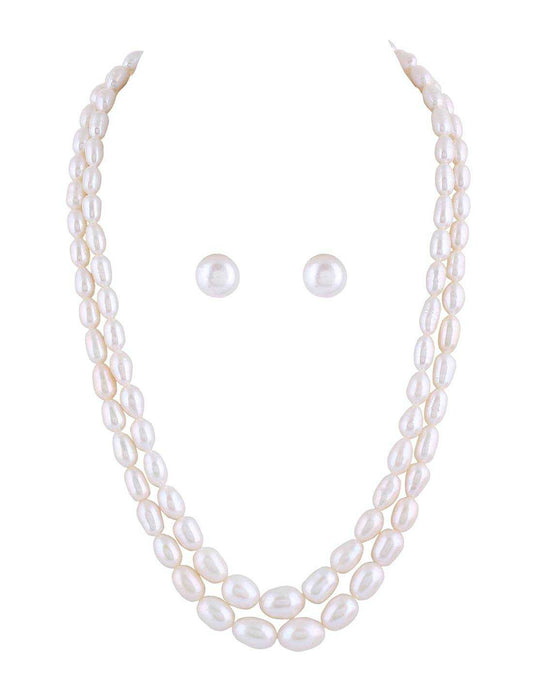 Real Natural Fresh Water Double Layer Pearl Set