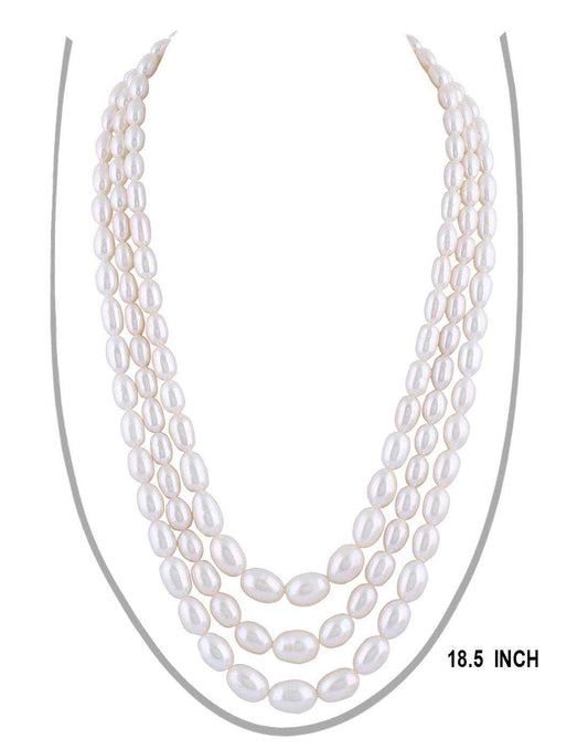 Real Natural Fresh water Triple Pearl Set