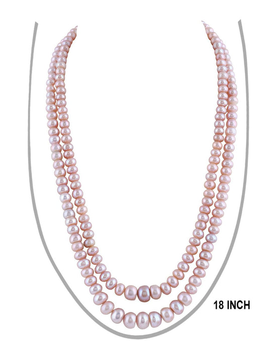 Double Layer Flat Shape Fresh water Pearl Set for Girls