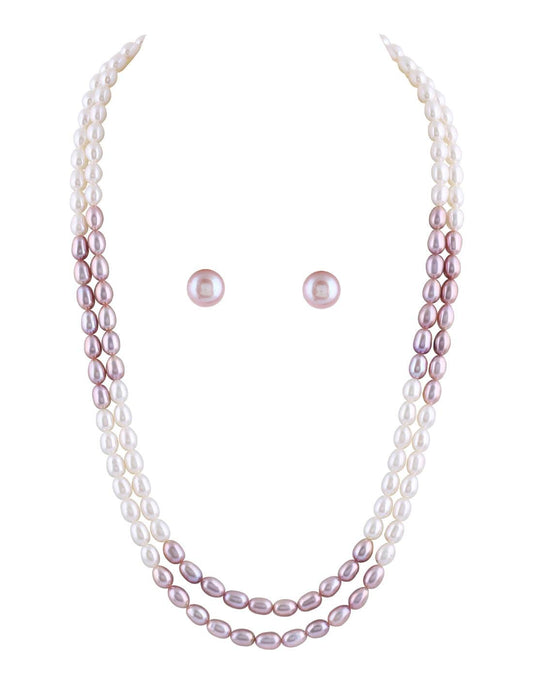 White & Peach shade Pearl Set is so simplify