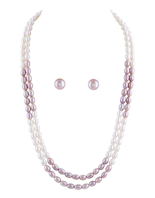 White & Peach shade Pearl Set is so simplify