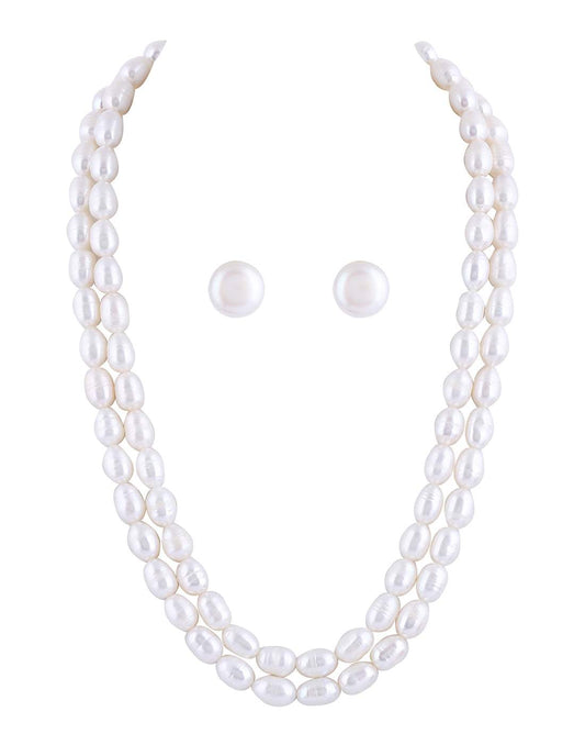 Double Layer Oval Shape Pearl Set