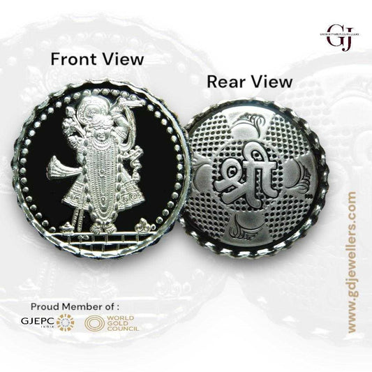 God Srinath - 3D Silver Coin 24KT Purity 999 Round Shape