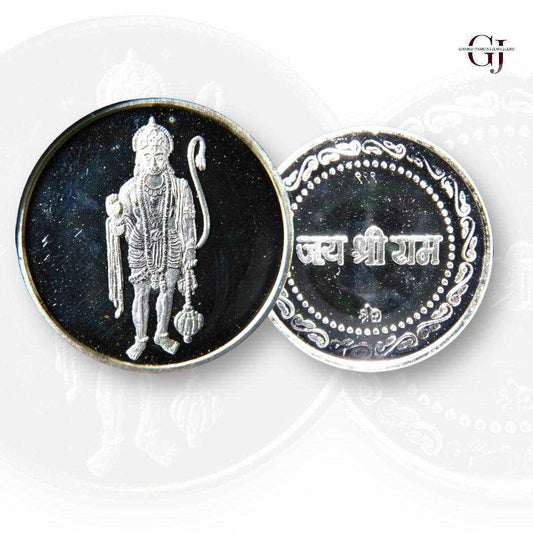 God Hanuman / Anjayenulu swamy - 3D Silver Coin 24KT Purity 999 Round