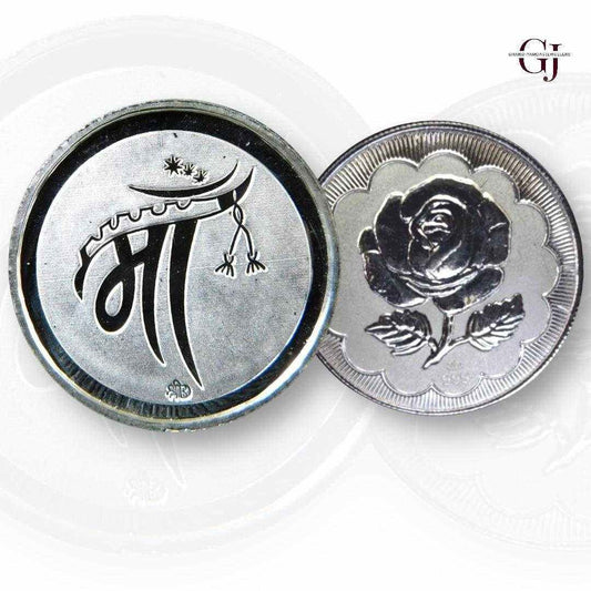 Maa - 3D Silver Coin 24KT Purity 999 Round Shape Front side