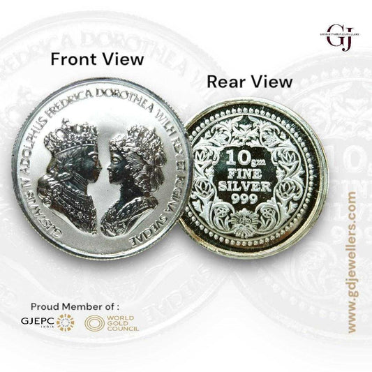 King & Queen - 3D Silver Coin 24KT Purity 999 Round Shape - Backside F