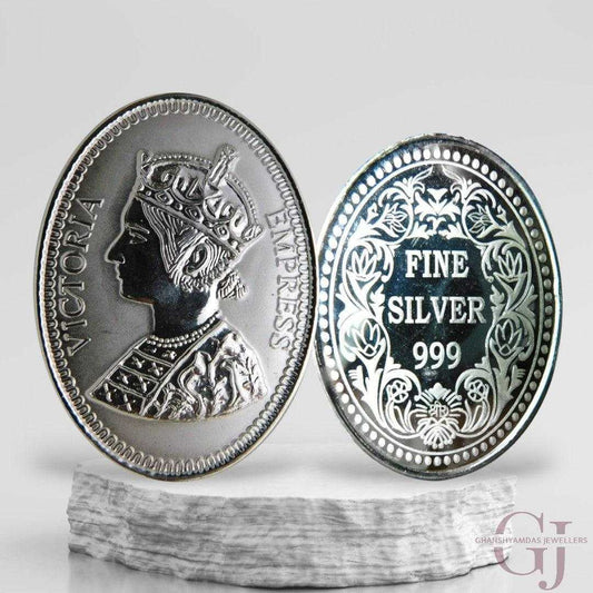 Queen Victoria - 3D Silver Coin 24KT Purity 999 Round Shape - Backside