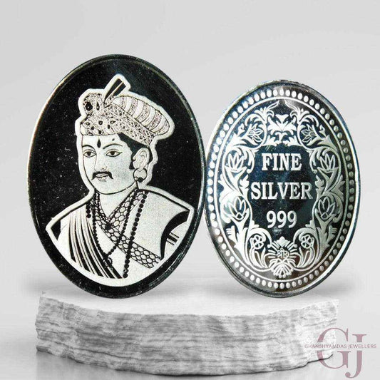 Rani -3D Silver Coin 24KT Purity 999 Oval Shape with Fine Silver