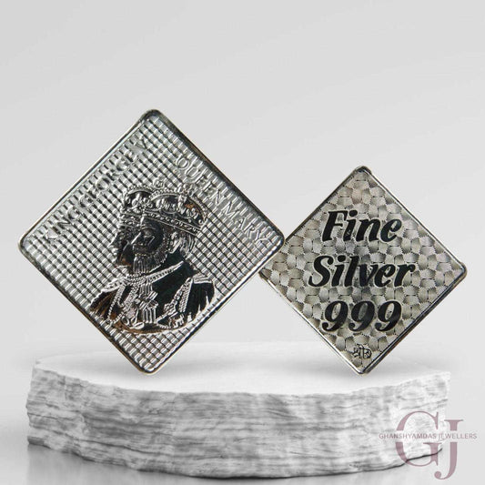 King & Queen - 3D Silver Coin 24KT Purity 999 Round Shape - Backside F