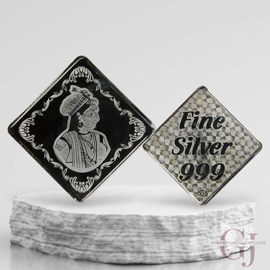 Rani -3D Silver Coin 24KT Purity 999 Square Shape with Fine Silver