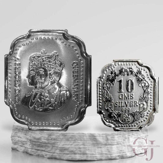 King & Queen - 3D Silver Coin 24KT Purity 999 Round Shape - Backside F