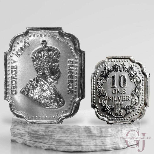 King George - 3D Silver Coin 24KT Purity 999 Round Shape - Backside Fi