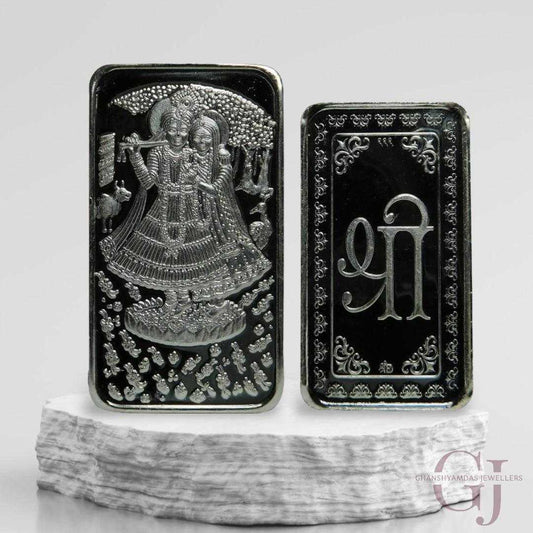 Goddess Radha & Krishna - 3D Silver Coin 24KT Purity 999 Round Shape