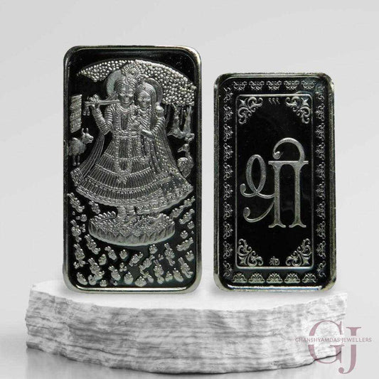 Goddess Radha & Krishna - 3D Silver Coin 24KT Purity 999 Round Shape