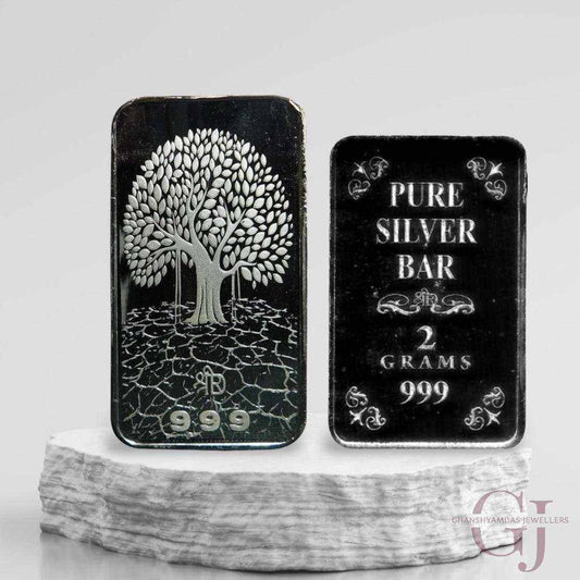 Banyan Tree - 3D Silver Coin 24KT Purity 999 Round Shape Front side