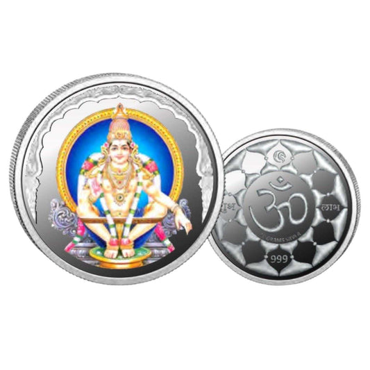 Ayyappa SwamiColor Fine Silver Coin Purity 999 Round Shape