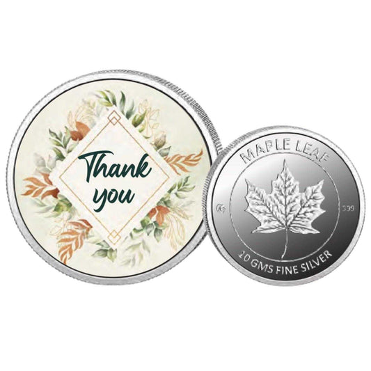 Thank You Color Fine Silver Coin Purity 999 Round Shape