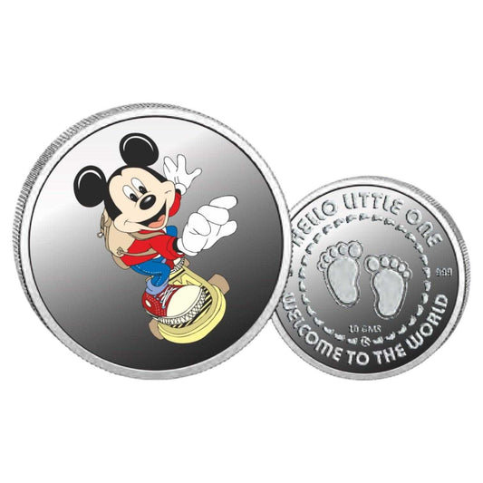 Mickey Mouse- Color Fine Silver Coin Purity 999 Round Shape - Backside