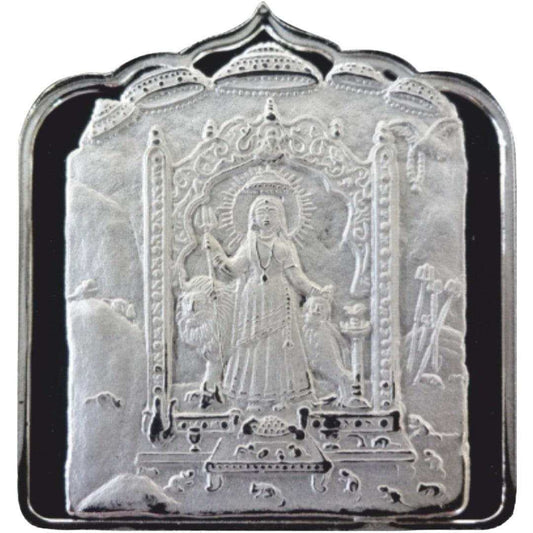 Goddess Karani Mata - 3D Silver Coin 24KT Purity 999 House Shape - Bac