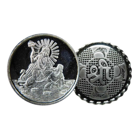 Goddess Bagalakmuikhi 3D Silver Coin 24KT Purity 999 Round Shape