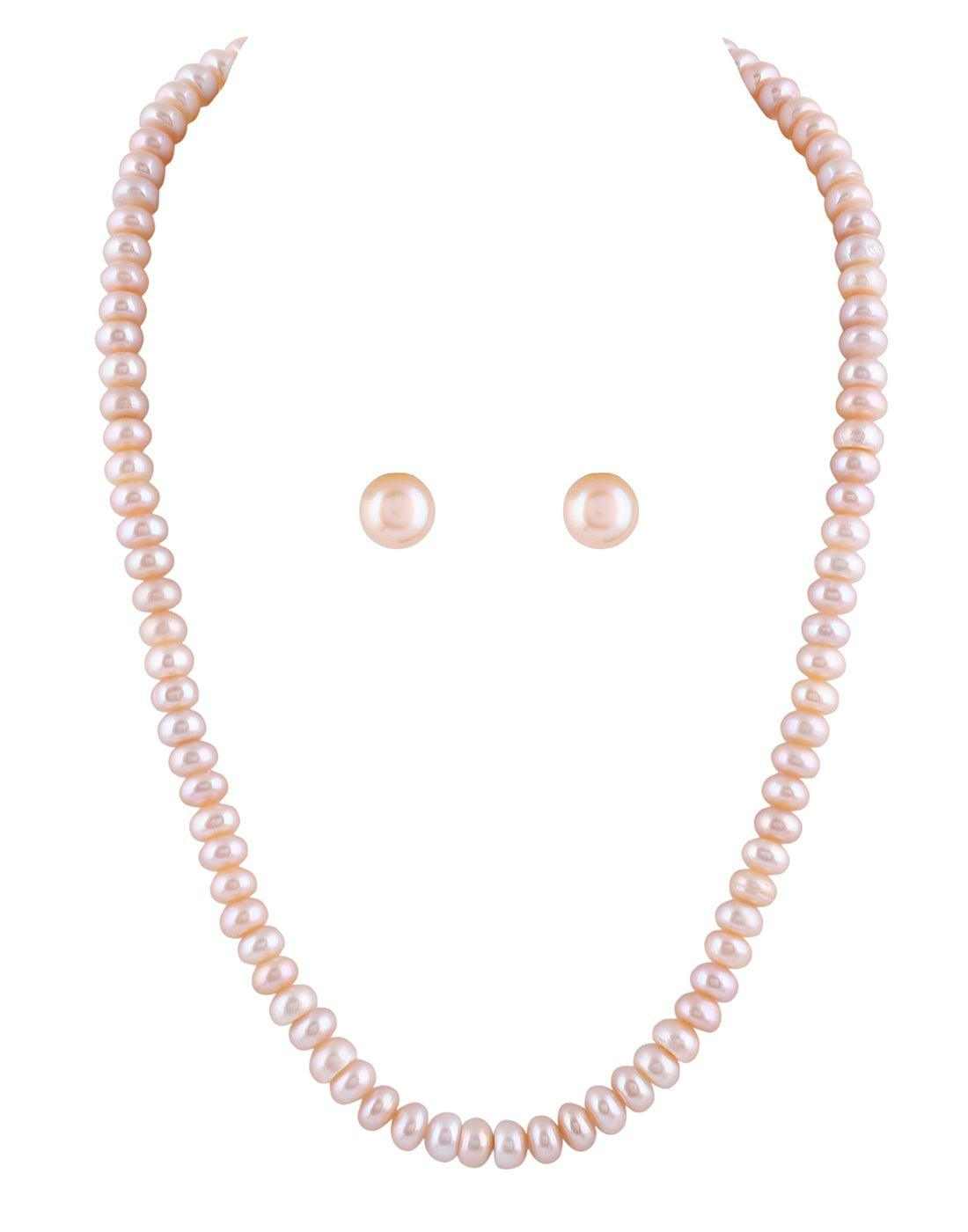 Single Line Real Natural Fresh Water Hyderabadi Button Shape Pearl Graduation Set