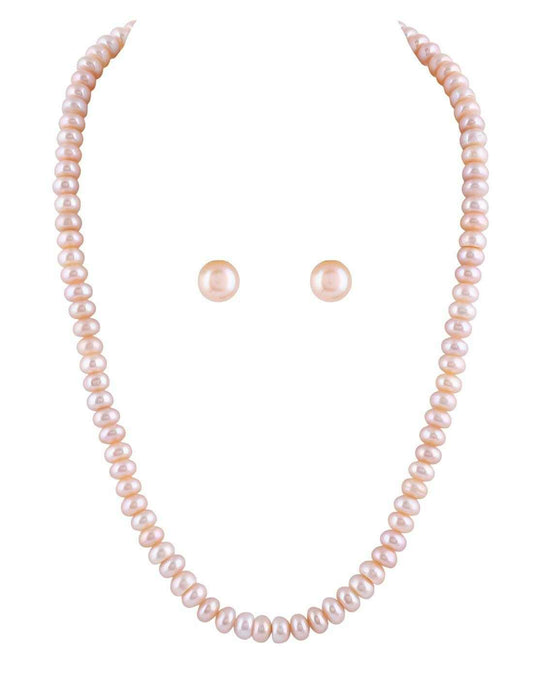 Single Line Real Natural Fresh Water Hyderabadi Button Shape Pearl Graduation Set