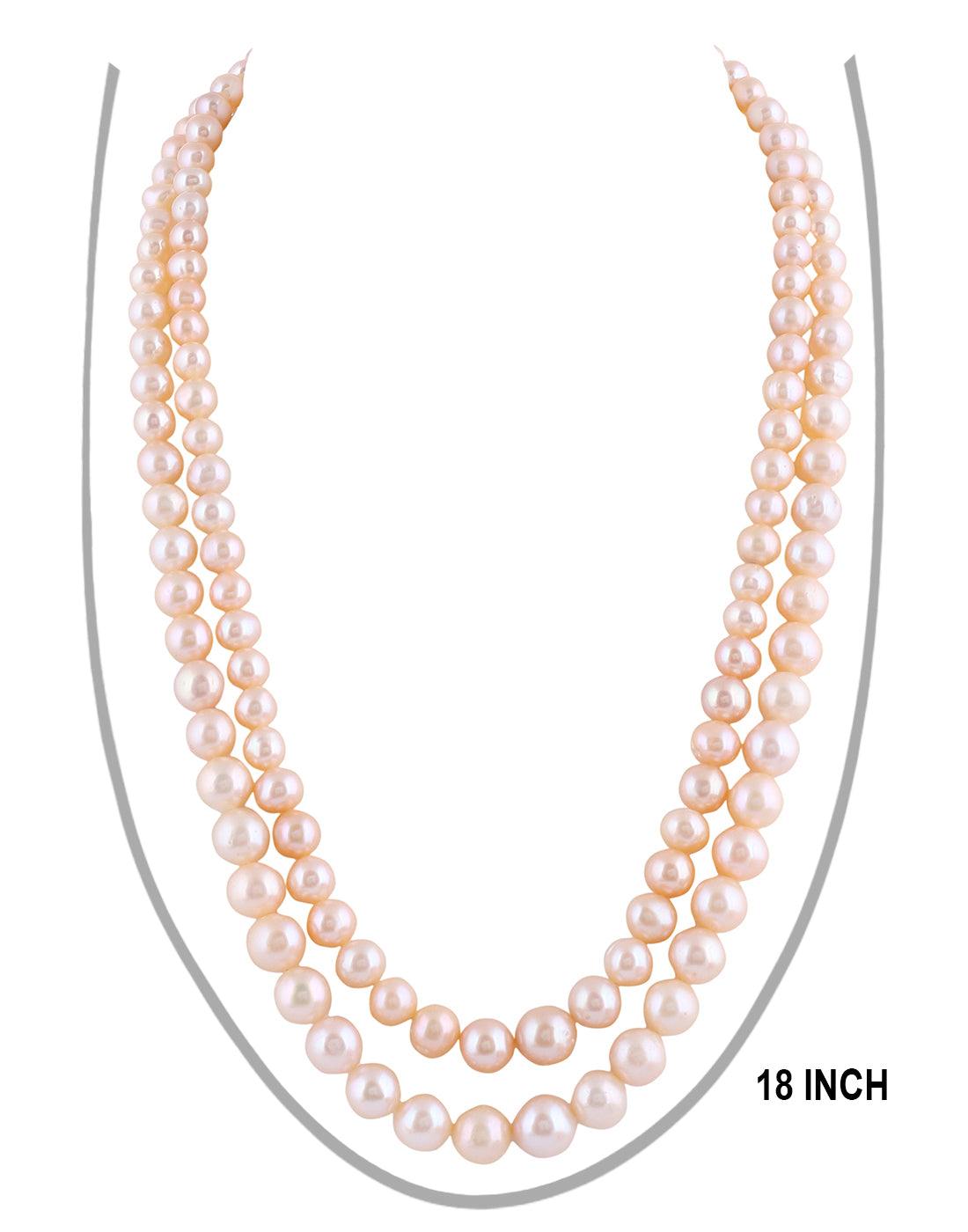 Peach Color Pearl Set with Stylish look