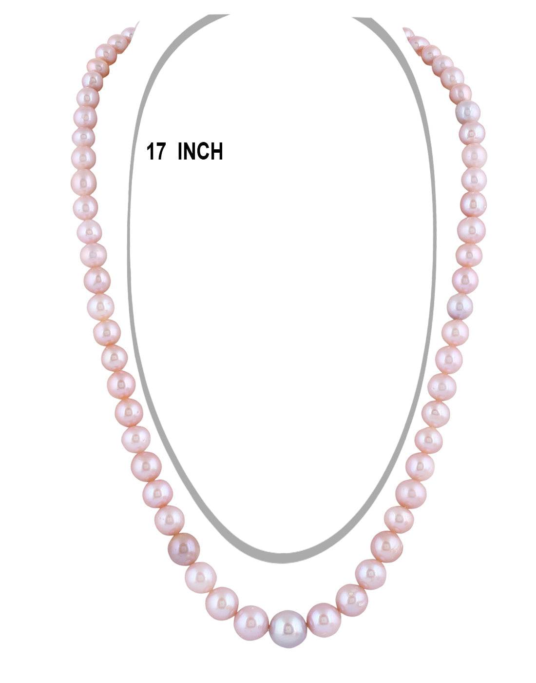 Pink Shade Single Line Pearl Set with simple look
