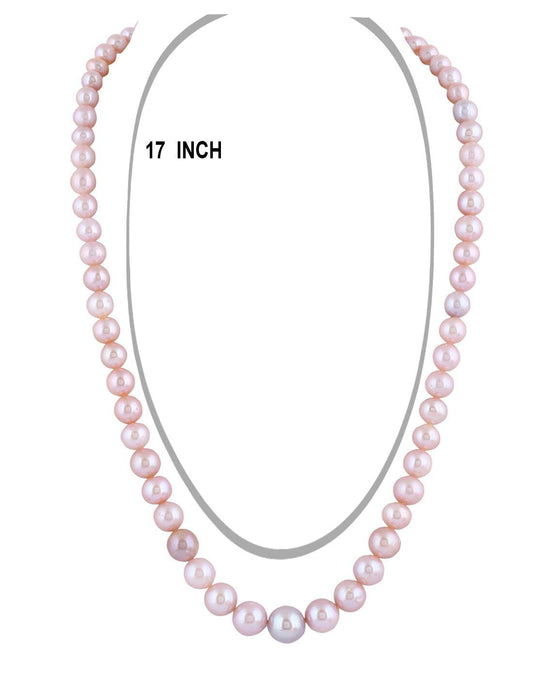 Pink Shade Single Line Pearl Set with simple look