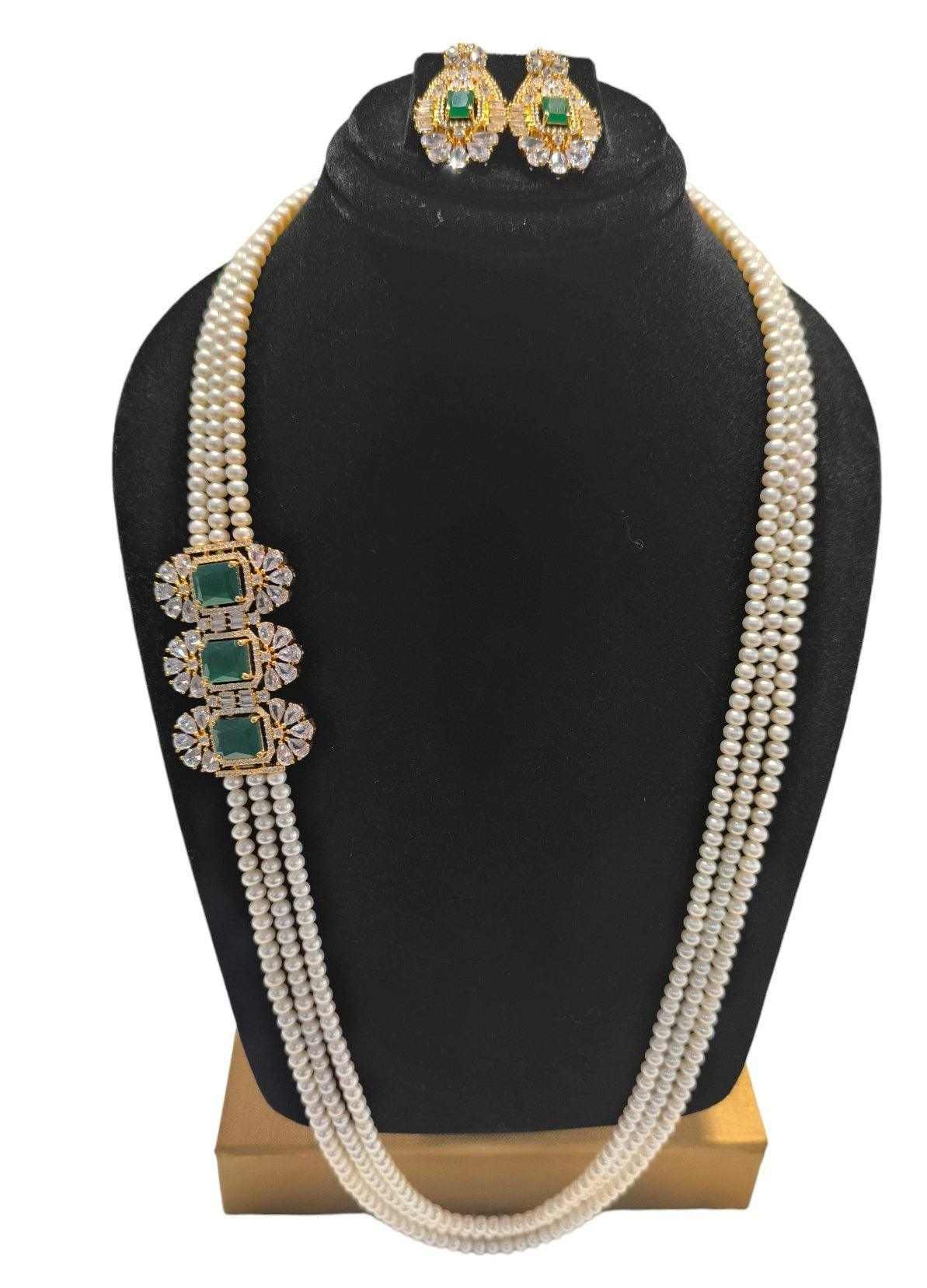 Gold Tone Side Brooch Multilayer Set With  Earring