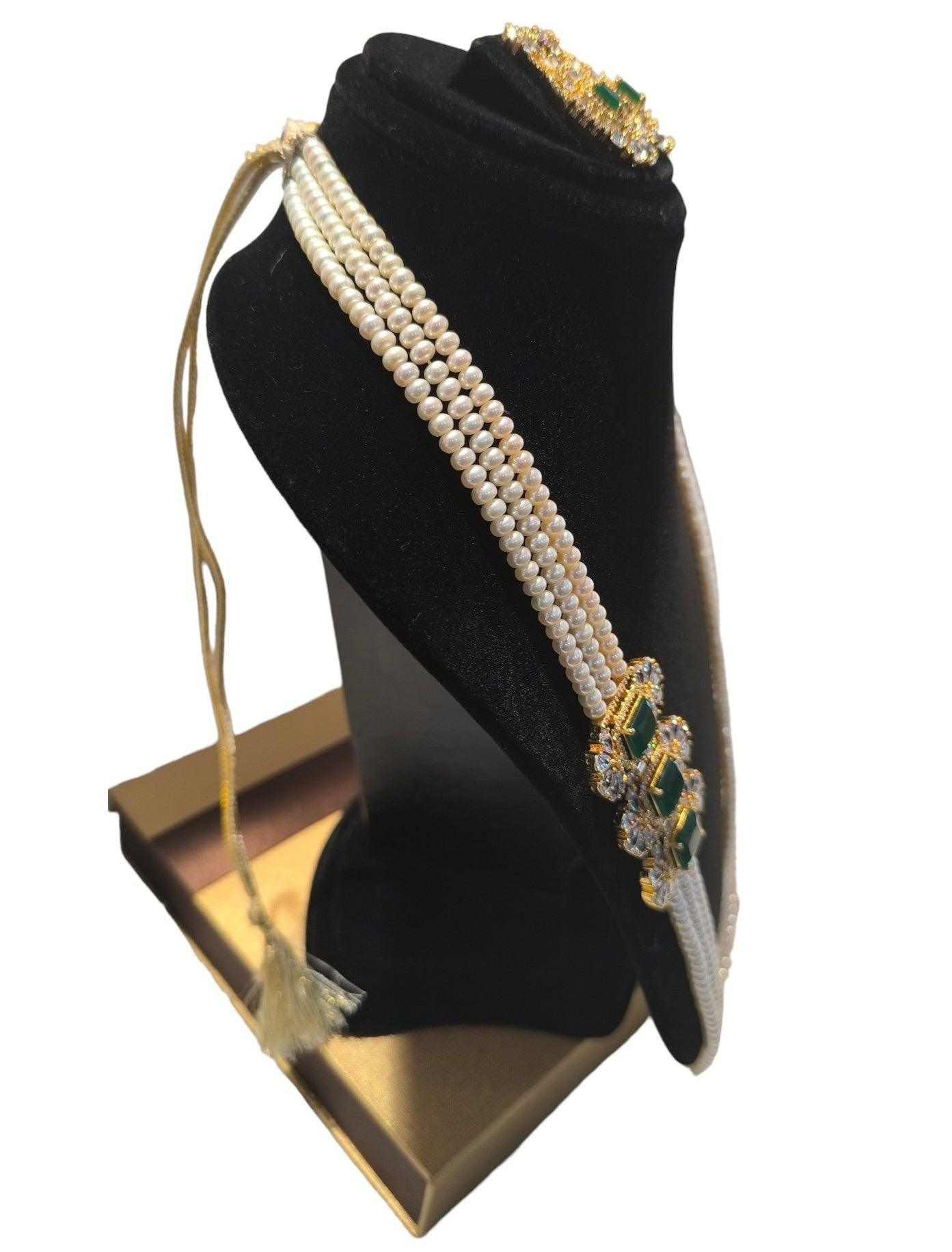 Gold Tone Side Brooch Multilayer Set With  Earring