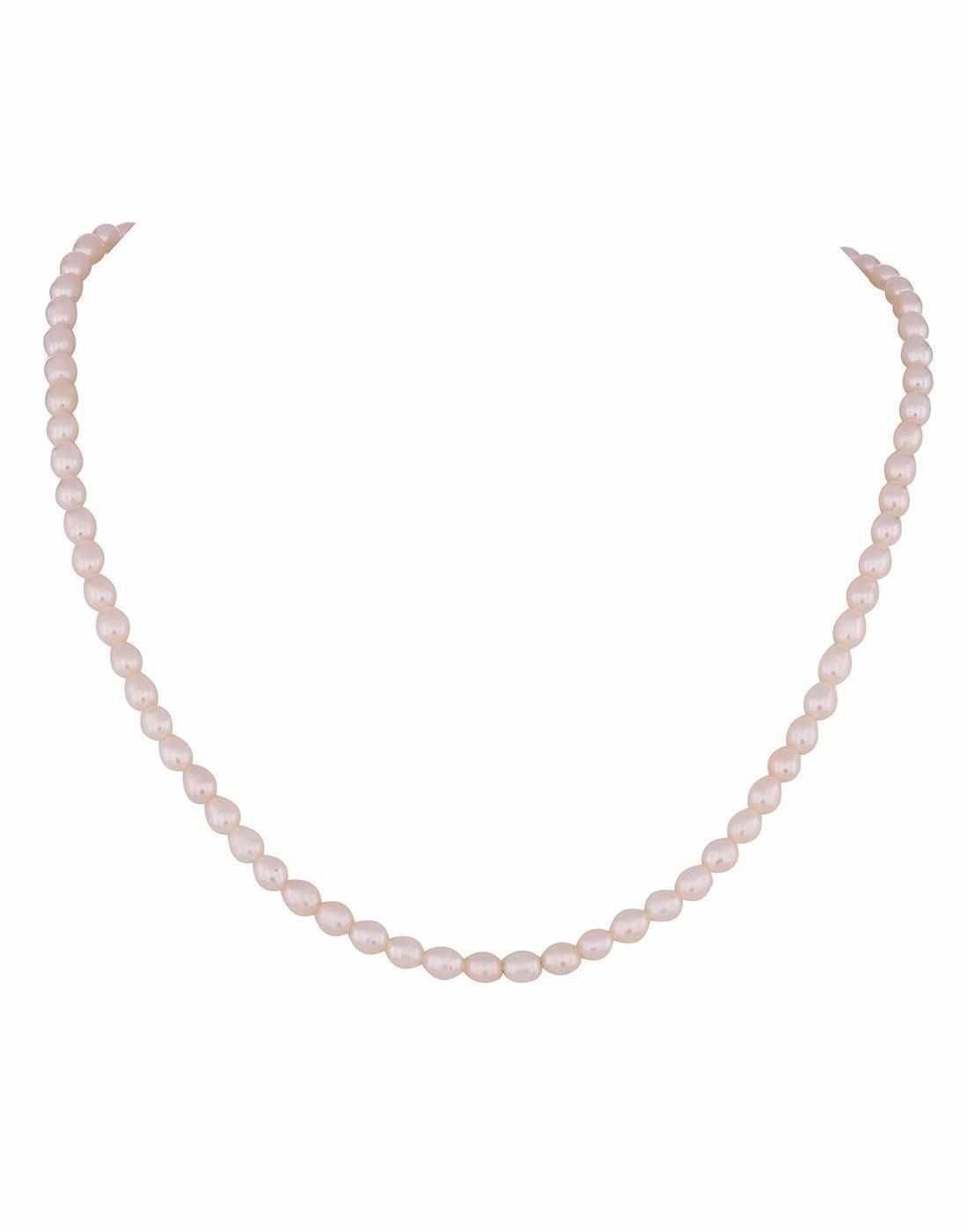 Single Layered Oval Shape Pearl Set  for Girls
