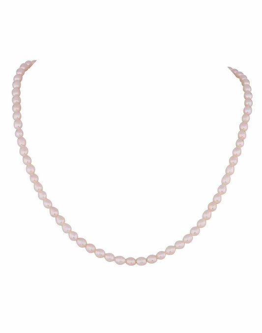 Single Layered Oval Shape Pearl Set  for Girls