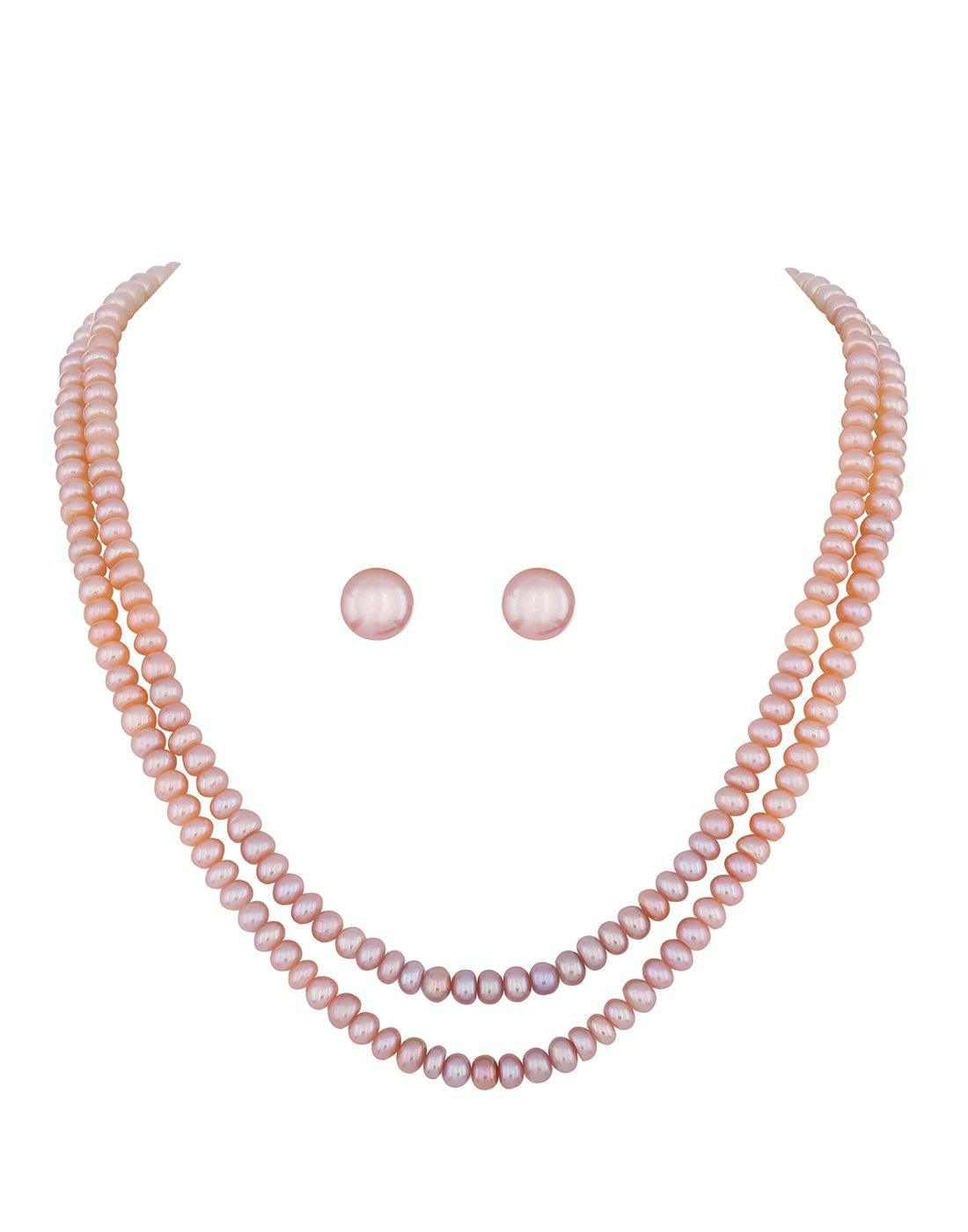 Double Layer Natural Fresh Water Dark Peech Colour Hyderabadi Pearl Se