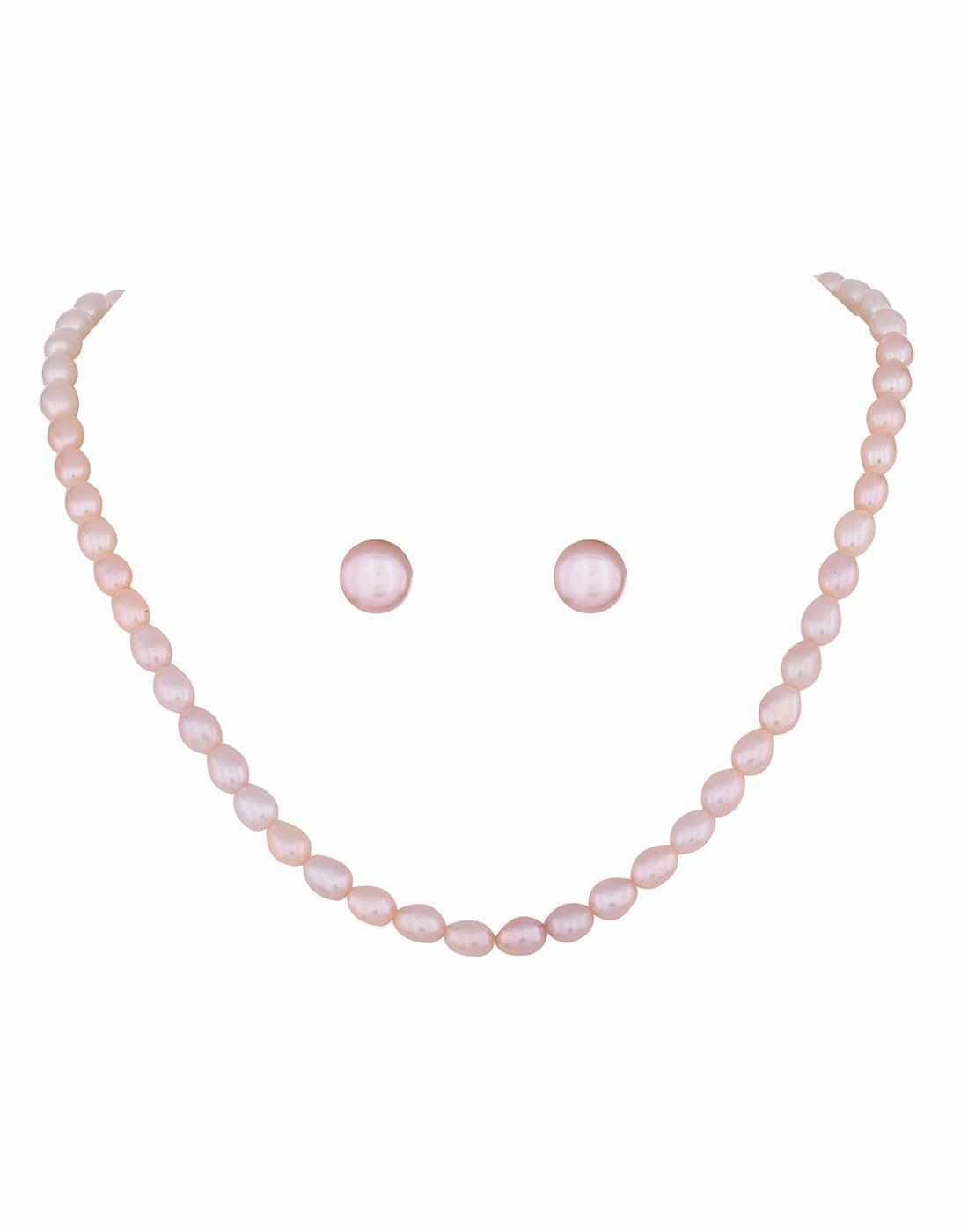 Natural Fresh Water Oval Shape Pearls Set For Women n Girls