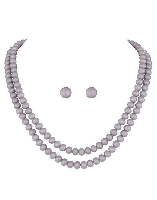 Double Layer Natural Fresh Water Pearls Set Set For Women n Girls